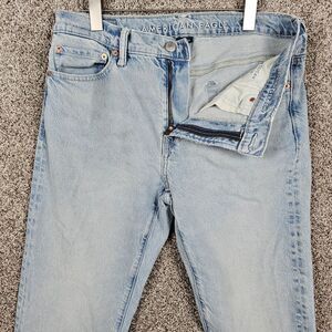 American Eagle Jeans Mens 34x29 Original Straight Light Wash Easy Flex Minimal